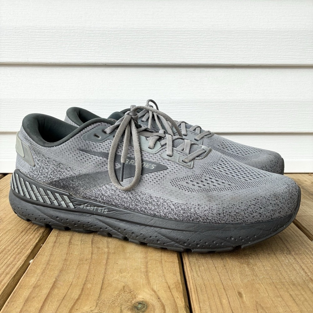 Brooks Beast GTS 24 Running Walking Supportive Comfort Shoes Gray Mens 14